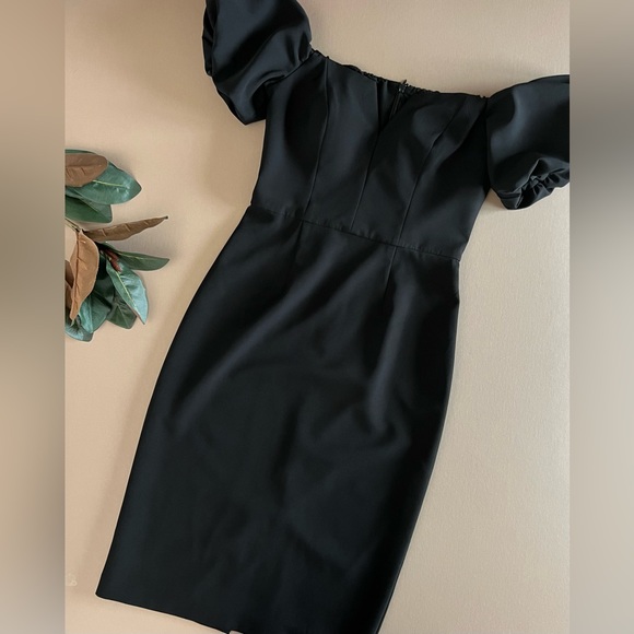 Vince Camuto Sleek Black Off Shoulder Sheath Dress - Picture 2 of 16
